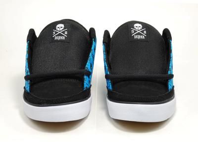 C1rca 50 Lopez Skateboarding Shoes AL50 CBSK Cyan Blue Black Skulls