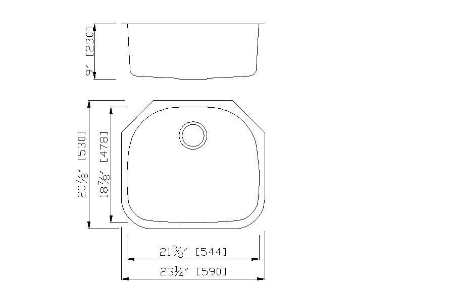 Stainless Steel Sink Kitchen Undermount D Shape Single Bowl 16g