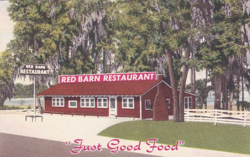 Red Barn Restaurant Lake Hiawatha Vintage Postcard