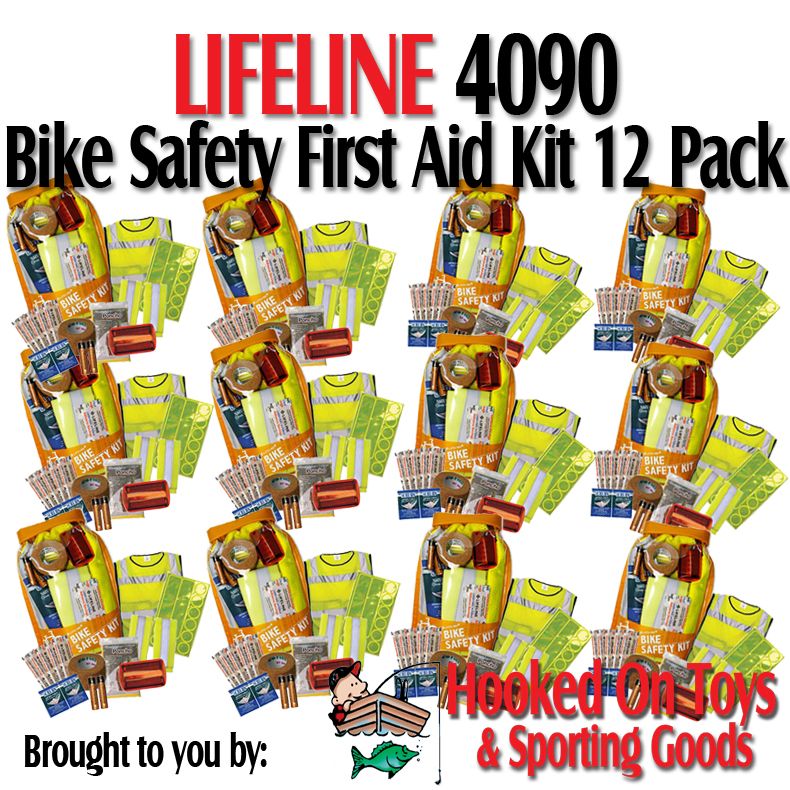 Lifeline 4090 12pk Bike Safety First Aid Kit 17pc High Visibility Road