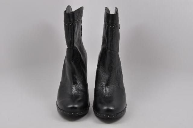 Harley Davidson Lizabeth Black Leather Studded Boots Heels Size 8 5