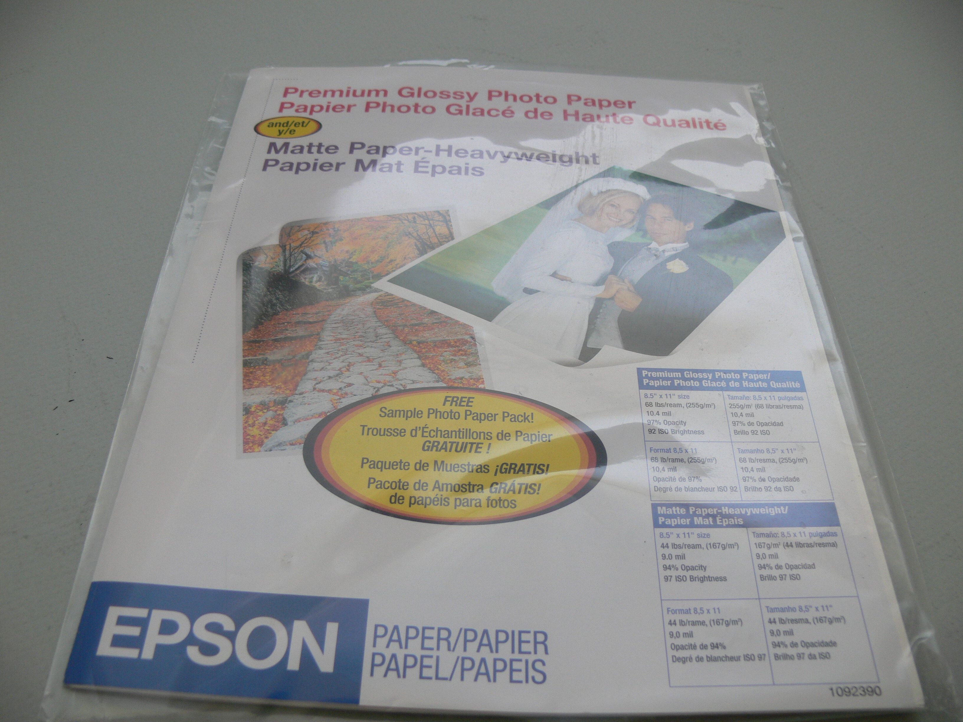 Epson Photo Heavyweight Paper Matte Glossy 8 5 x 11 Printing SEALED