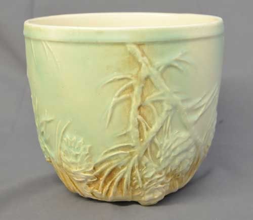 pottery pine cone planter jardiniere aqua brown has the mccoy mark