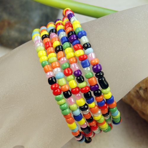 New Colorful Seed Beads Memory Wire Bracelet Bangle Hot