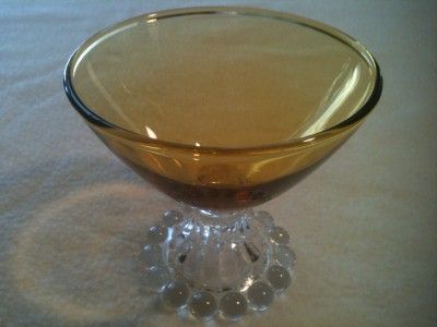 Amber Anchor Hocking Boopie Pattern Glass and Sherbet Dish