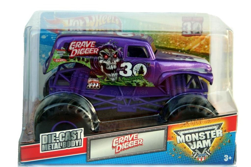 2012 Hot Wheels Monster Jam Monster Truck Grave Digger 30th Purple