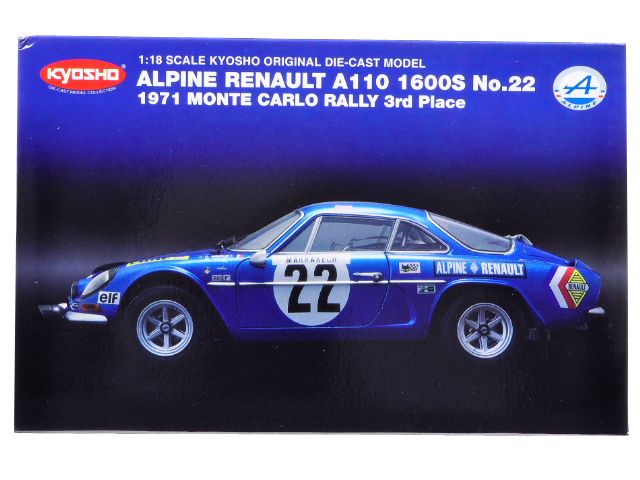 Brand new 118 scale diecast model car of Renault Alpine A110 1600S