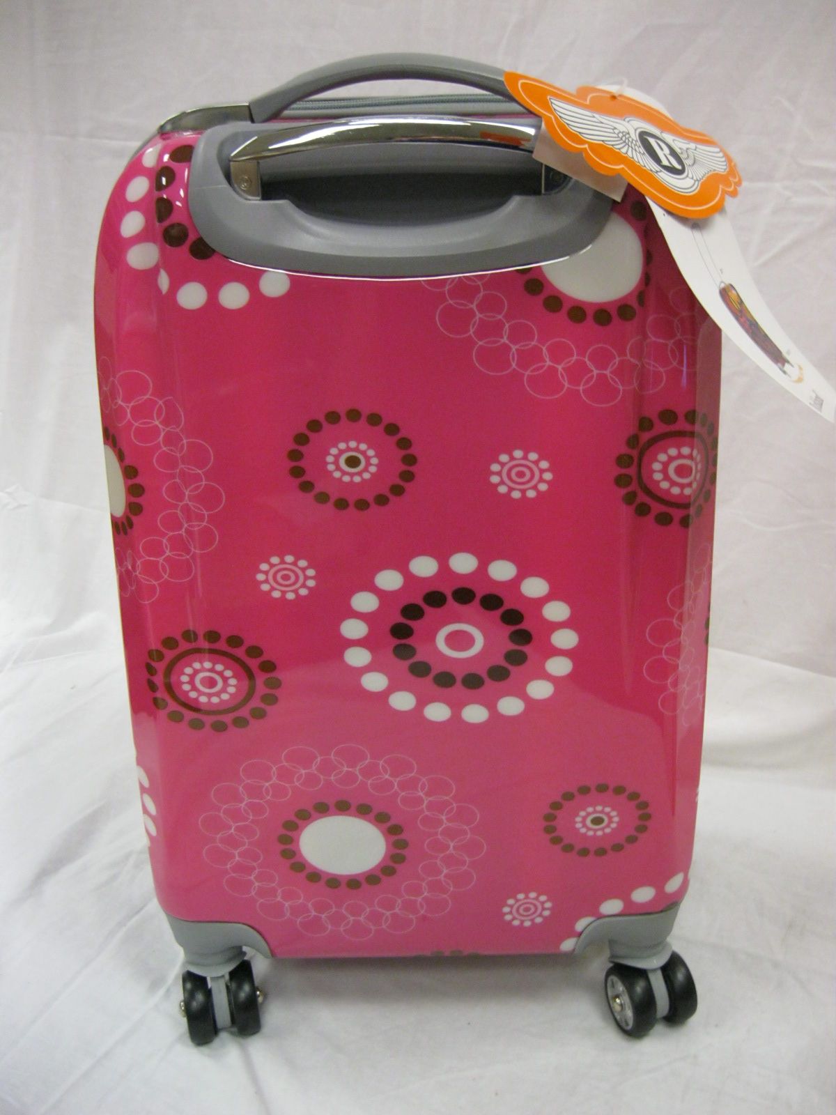 Rockland 20 inch Polycarbonate Swivel Wheeled Carry on Luggage Pink