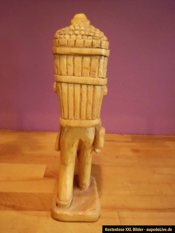 Holzfigur geschnitzte Figur aus Holz 35cm hoch Bauer Weinbauer