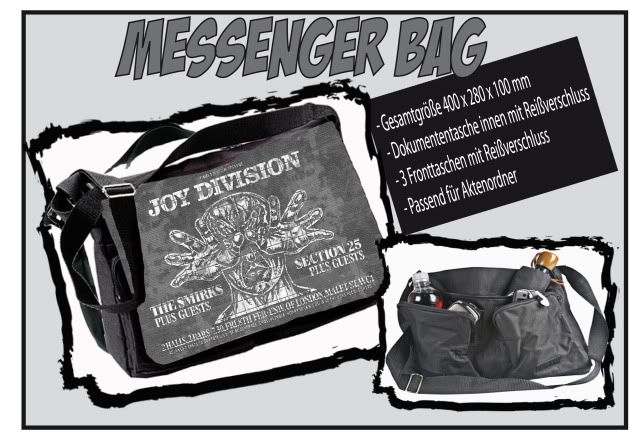 Messenger Bag  Joy Division Concert  Schultertasche, Schultasche
