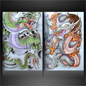 A3 11x 16 Oriental Chinese Dragon Tattoo flash Manuscript design
