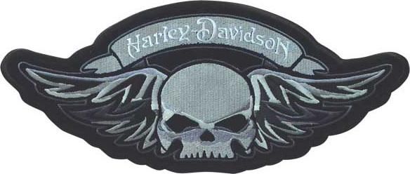HD Harley Davidson Winged Skull Bar Shield Aufnäher Patch