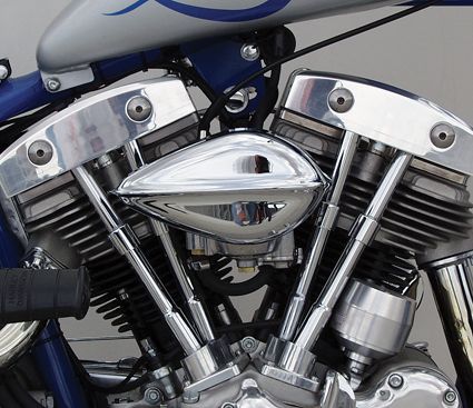Tear Drop Ribbed Harley Luftfilter verchromt für S&S Vergaser E/G