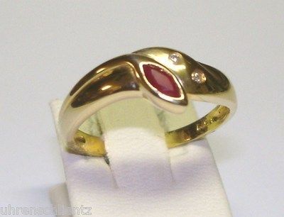 Echt Rubin Brillant Ring Gold 585 14kt LP609 NEU Juwelier Rubinring
