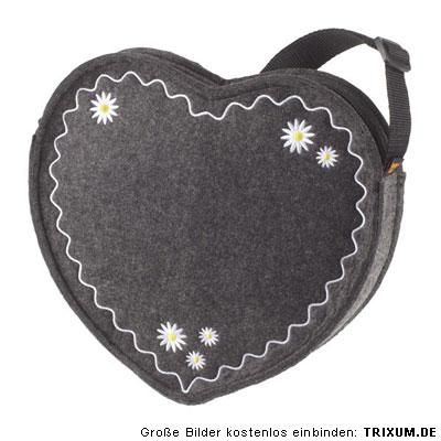 FILZ Tasche ♥♥HERZ♥♥Filztasche♥anthrazit♥Trachtentasche