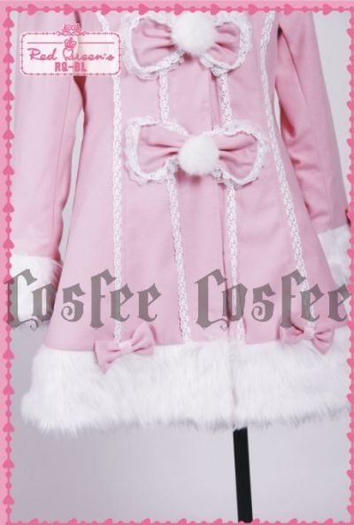 RQBL Lolita cosplay Jacke Mantel mittel lang rosa pink Ohren Visual