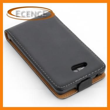 Nokia Lumia 820 Leder tasche Schutz hülle schwarz Case Lederhülle