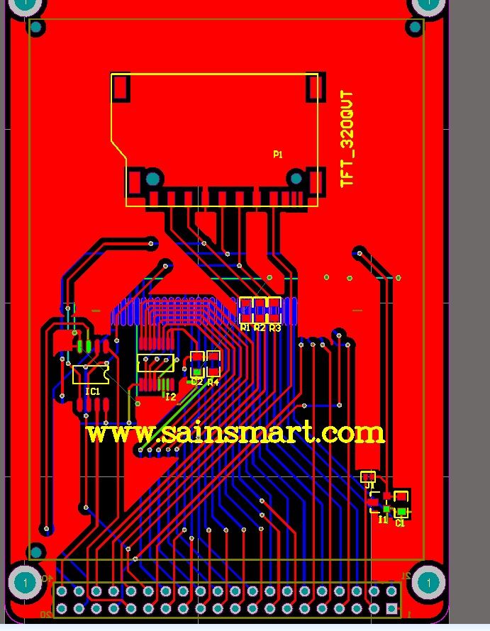 DELager SainSmart 3.2 TFT LCD Modul+Touch Panel+PCBAdapter SD Reader