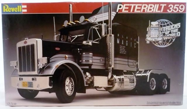 Revell Model Kit Peterbilt 359 Black Magic 1 25 1982 7410 Semi Truck